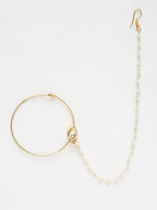 Gold-Polished Tear Drop Kundan Nose Ring - Ruby Raang | Grocsy