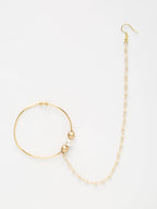 Gold-Polished Stone Nose Ring - Ruby Raang | Grocsy
