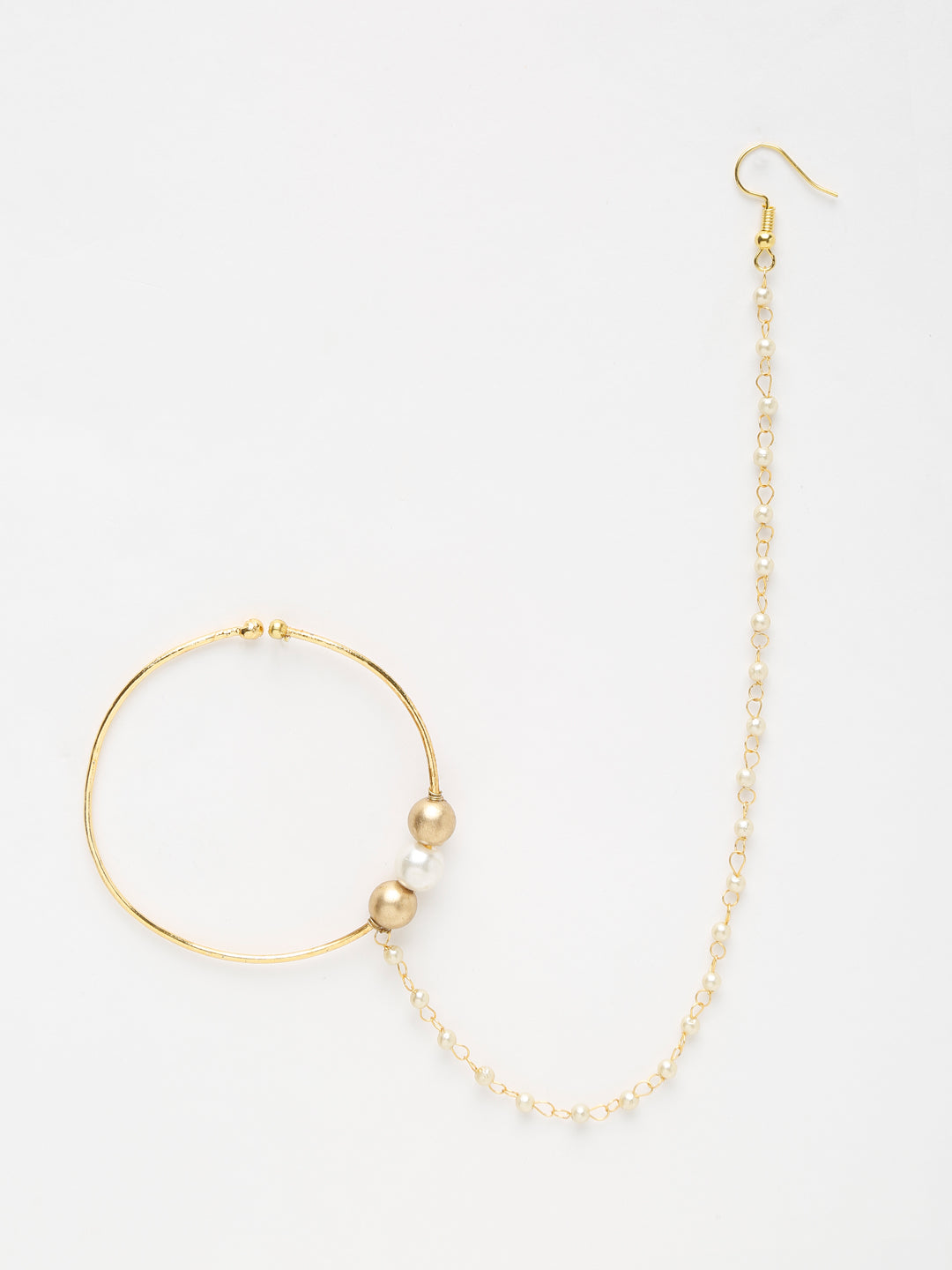 Gold-Polished Stone Nose Ring - Ruby Raang | Grocsy