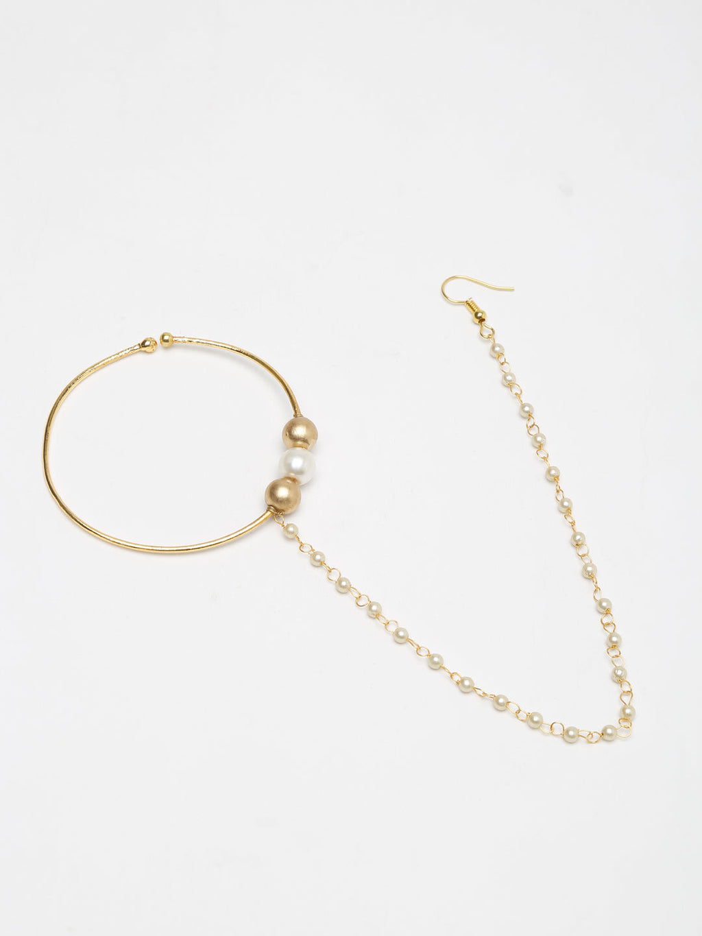 Gold-Polished Stone Nose Ring - Ruby Raang | Grocsy