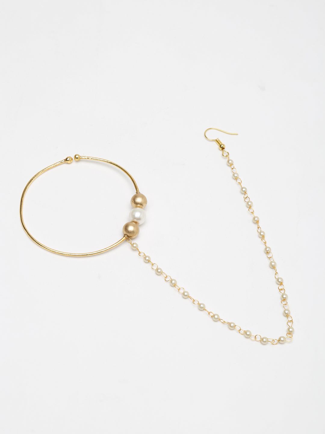 Gold-Polished Stone Nose Ring - Ruby Raang | Grocsy