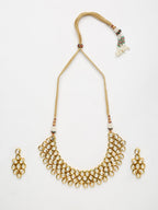 Kundan Neckpiece With Earrings - Ruby Raang | Grocsy