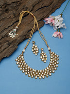 Kundan Neckpiece With Earrings - Ruby Raang | Grocsy