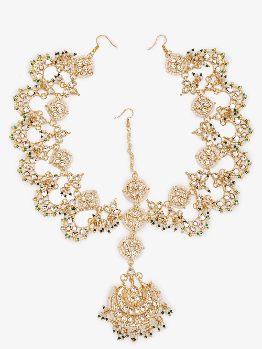 Women's Gold Kundan Maharani Matha Patti - Ruby Raang | Grocsy