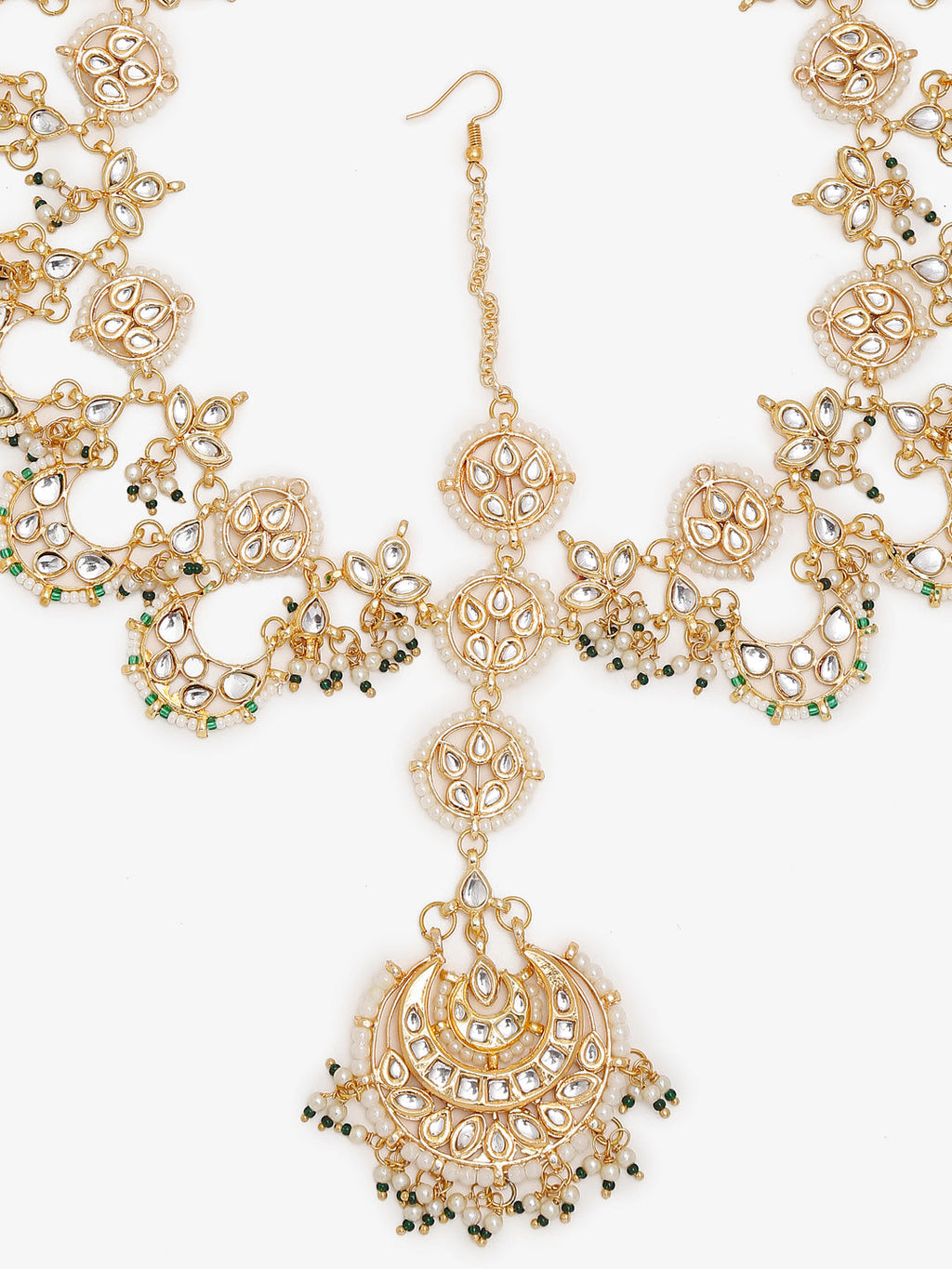 Women's Gold Kundan Maharani Matha Patti - Ruby Raang | Grocsy