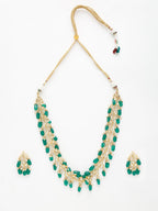 Kundan Neckpiece With Earrings - Ruby Raang | Grocsy