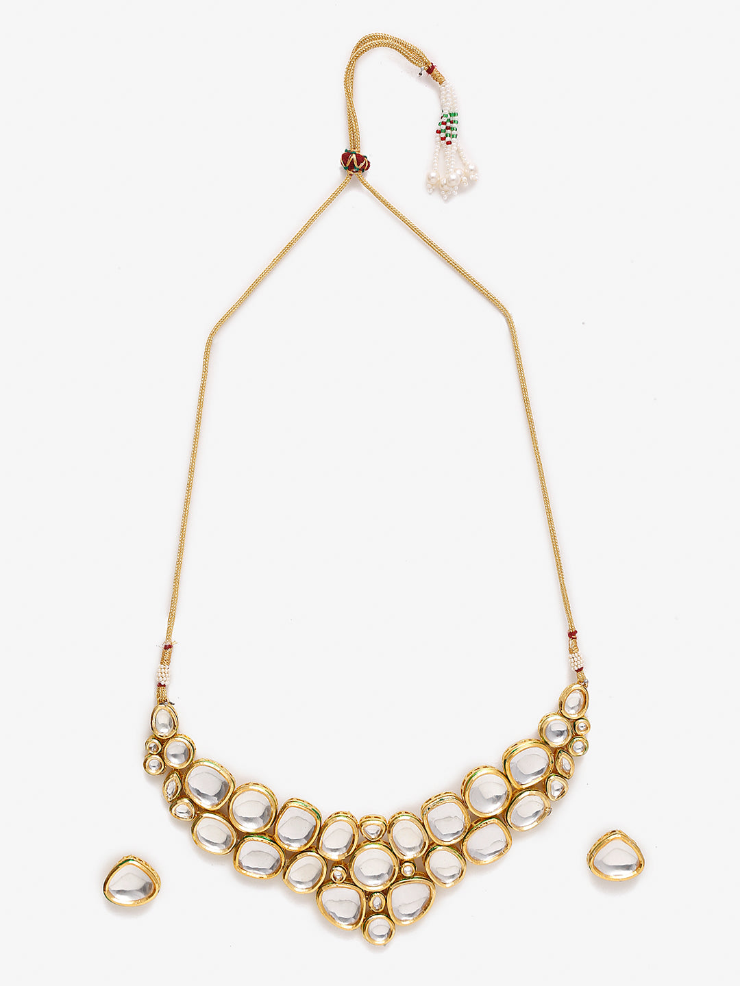 Gold Kundan Choker With Studs - Ruby Raang | Grocsy