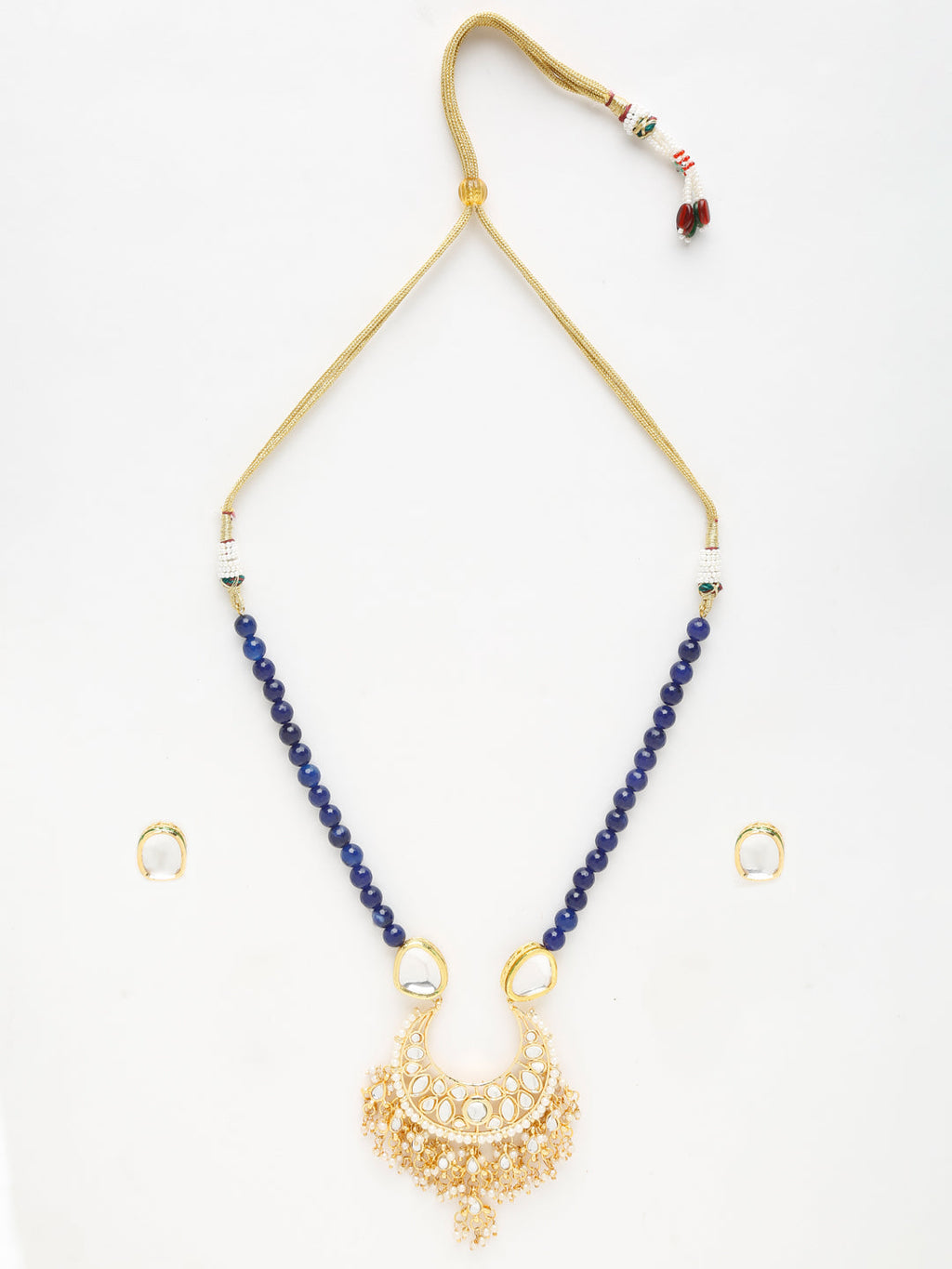 Stone Kundan Neckpiece With Studs - Ruby Raang | Grocsy
