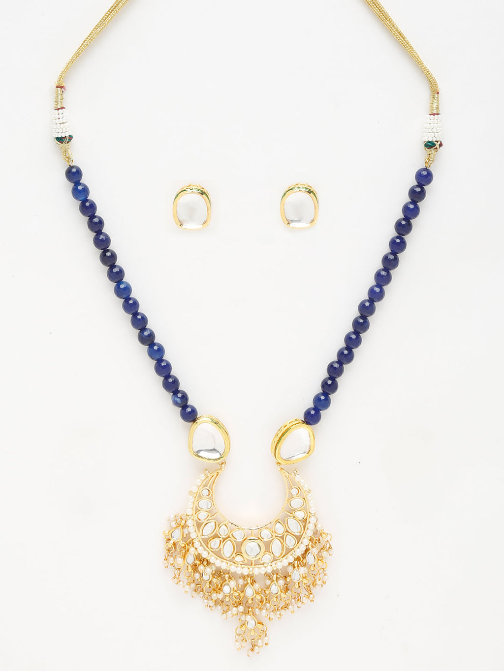 Stone Kundan Neckpiece With Studs - Ruby Raang | Grocsy