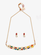 Multioloured Kundan Studded Choker Jewellery Set - Ruby Raang | Grocsy