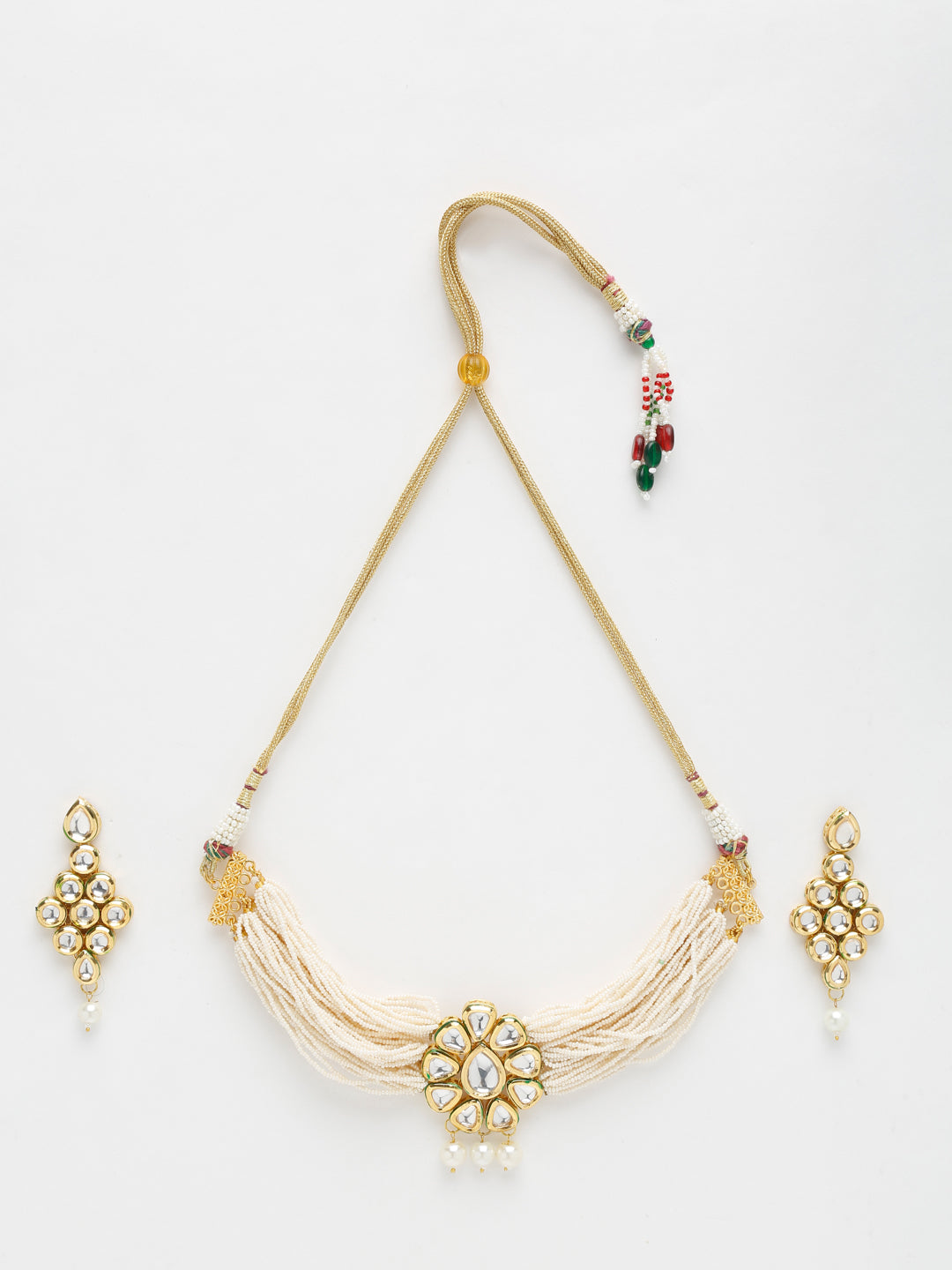 Kundan Choker With Earrings - Ruby Raang | Grocsy