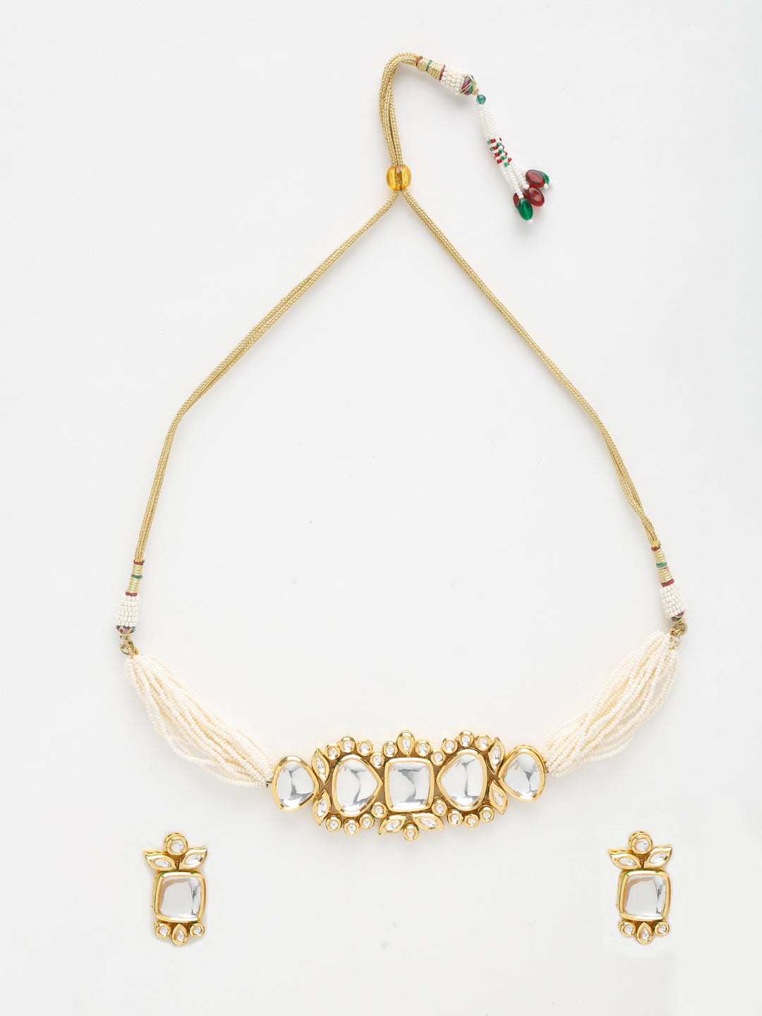Kundan Choker With Earrings - Ruby Raang | Grocsy