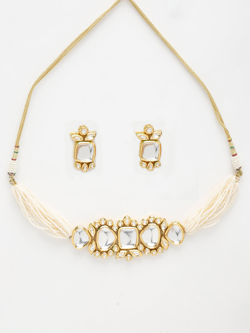 Kundan Choker With Earrings - Ruby Raang | Grocsy