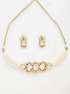 Kundan Choker With Earrings - Ruby Raang | Grocsy