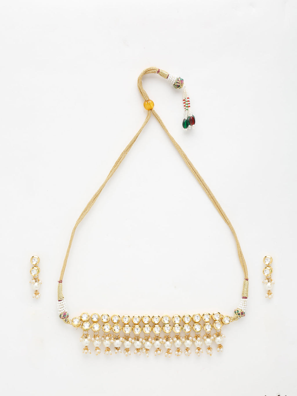Kundan Choker With Earrings - Ruby Raang | Grocsy