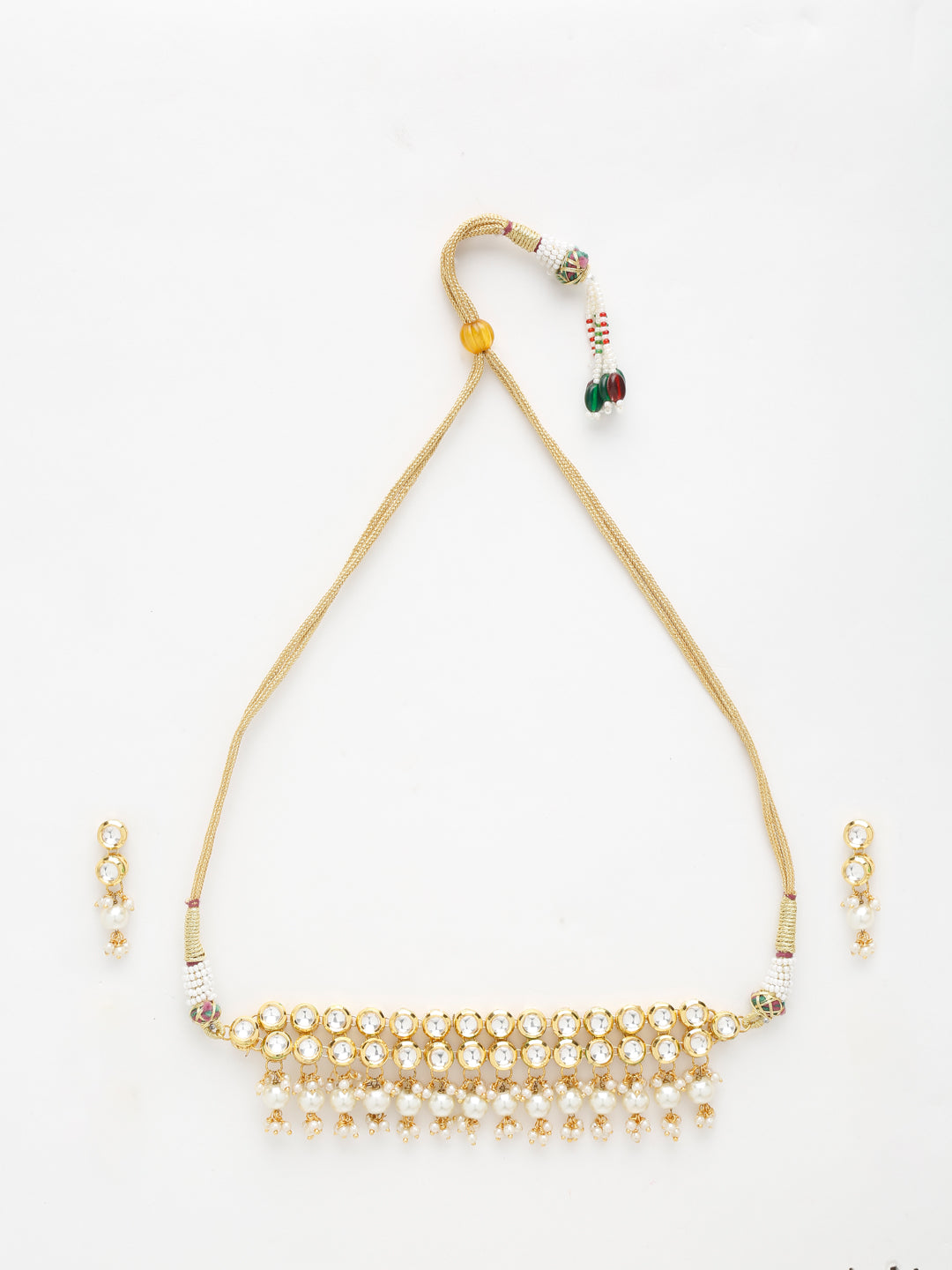 Kundan Choker With Earrings - Ruby Raang | Grocsy