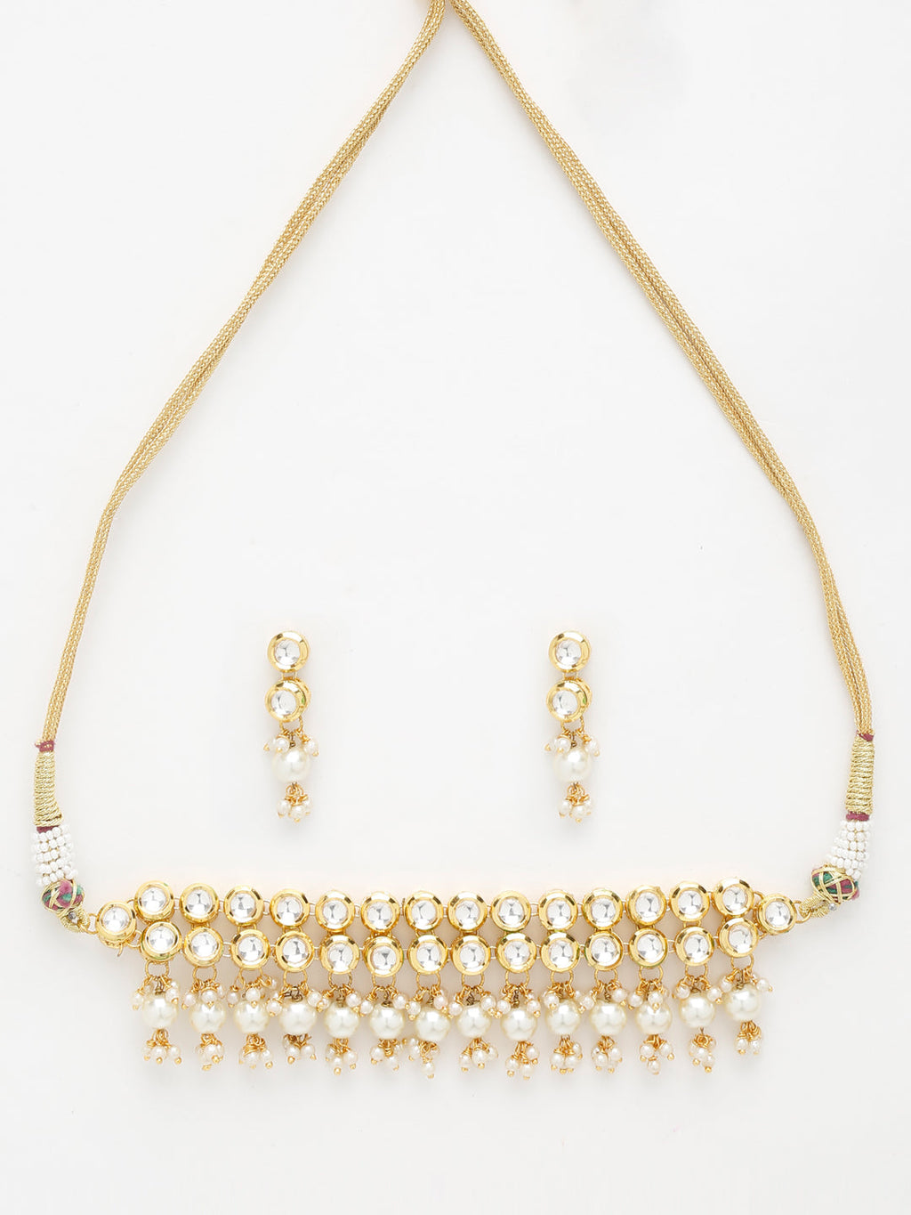Kundan Choker With Earrings - Ruby Raang | Grocsy