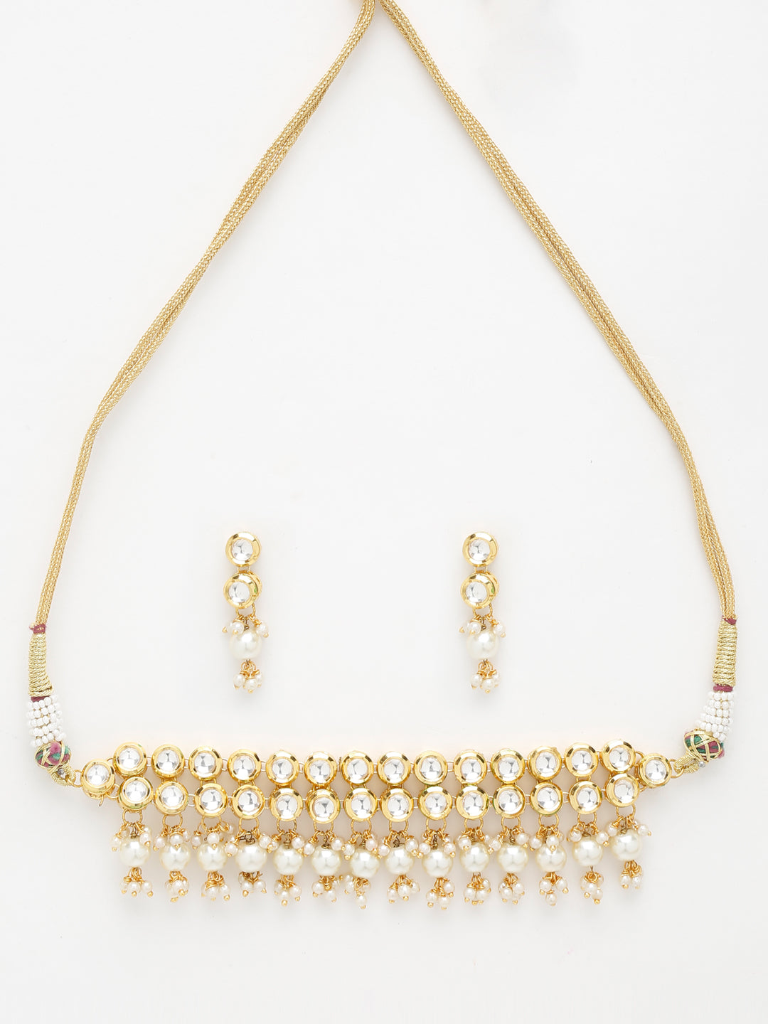 Kundan Choker With Earrings - Ruby Raang | Grocsy