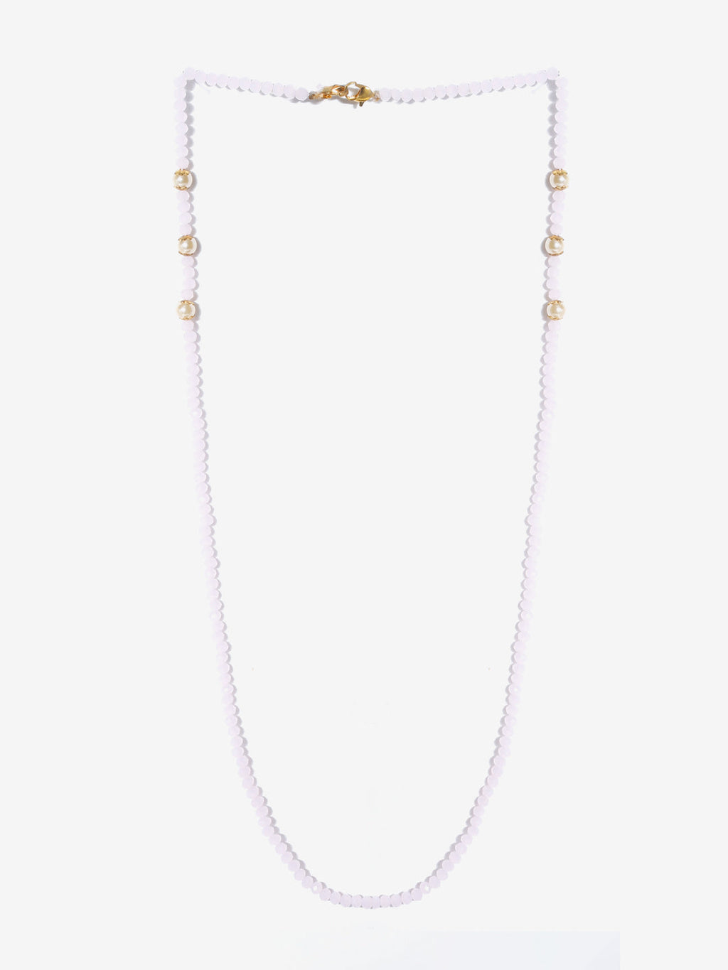 Stone And Gold-Polished Mask Chain - Ruby Raang | Grocsy