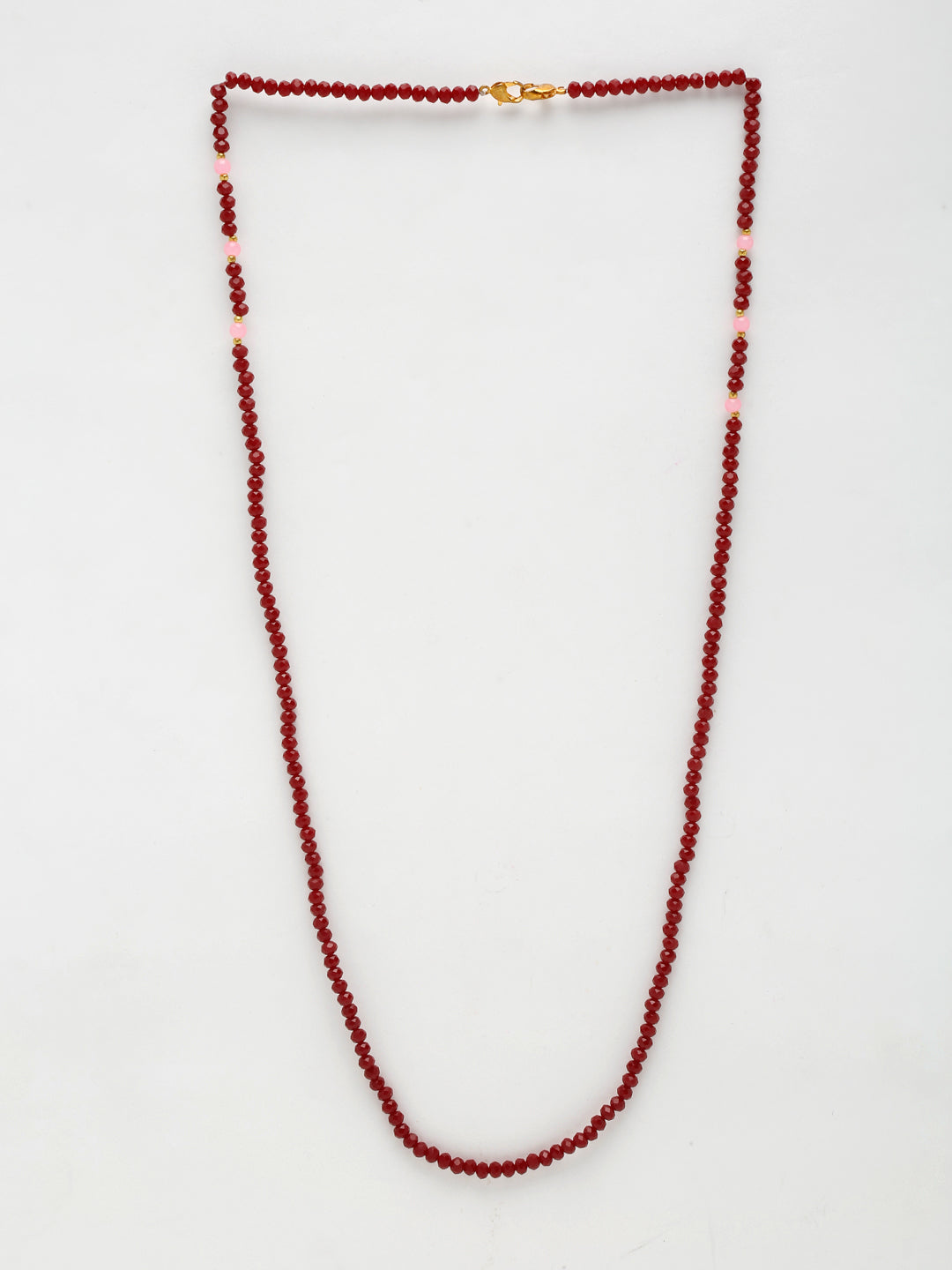 Stone And Gold-Polished Mask Chain - Ruby Raang | Grocsy