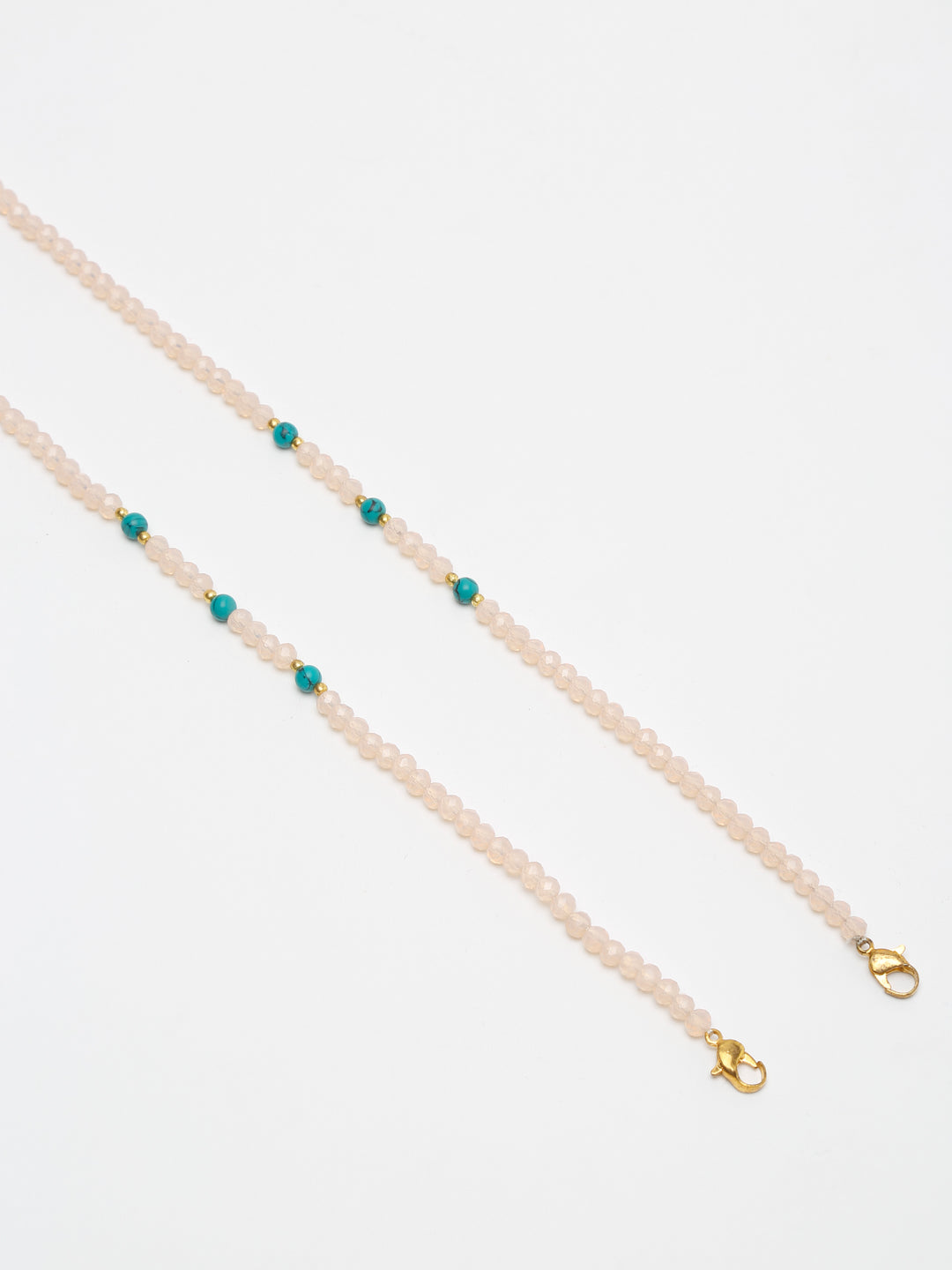 Stone And Gold-Polished Mask Chain - Ruby Raang | Grocsy