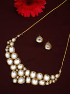Gold Kundan Choker With Studs - Ruby Raang | Grocsy