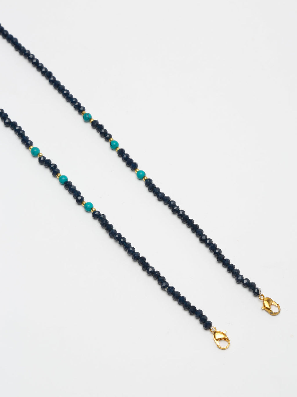 Stone And Gold-Polished Mask Chain - Ruby Raang | Grocsy