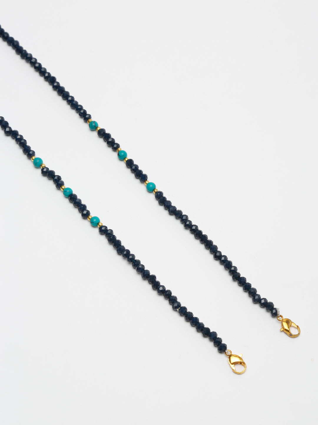 Stone And Gold-Polished Mask Chain - Ruby Raang | Grocsy
