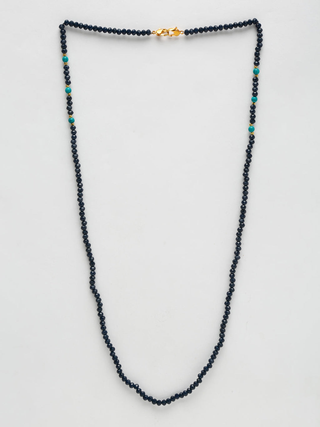 Stone And Gold-Polished Mask Chain - Ruby Raang | Grocsy