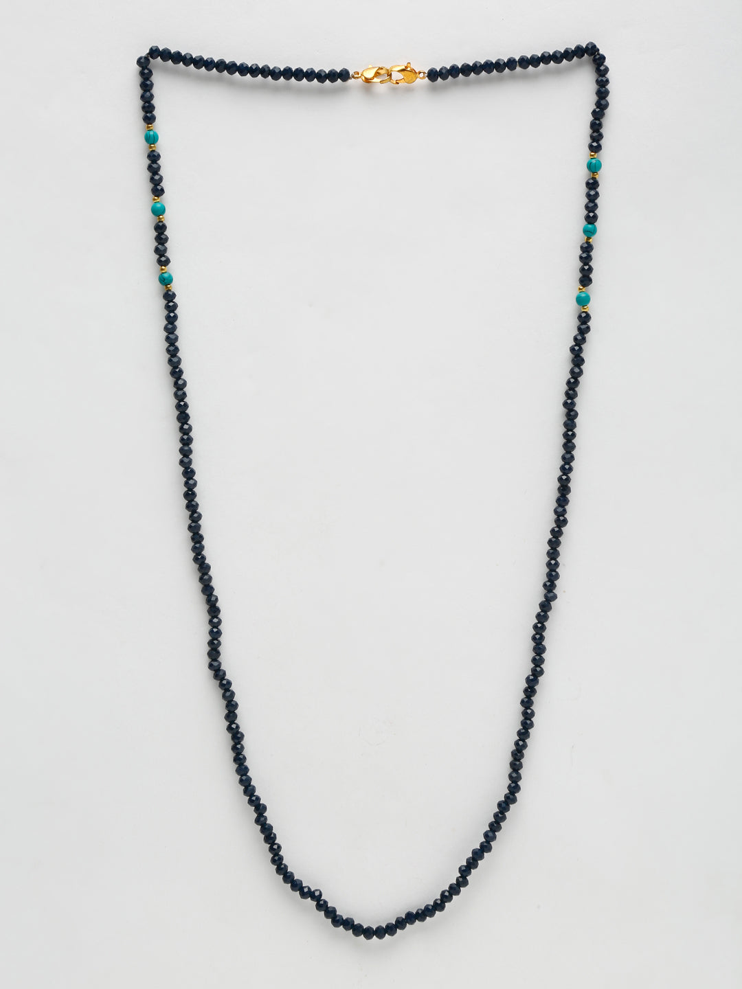 Stone And Gold-Polished Mask Chain - Ruby Raang | Grocsy
