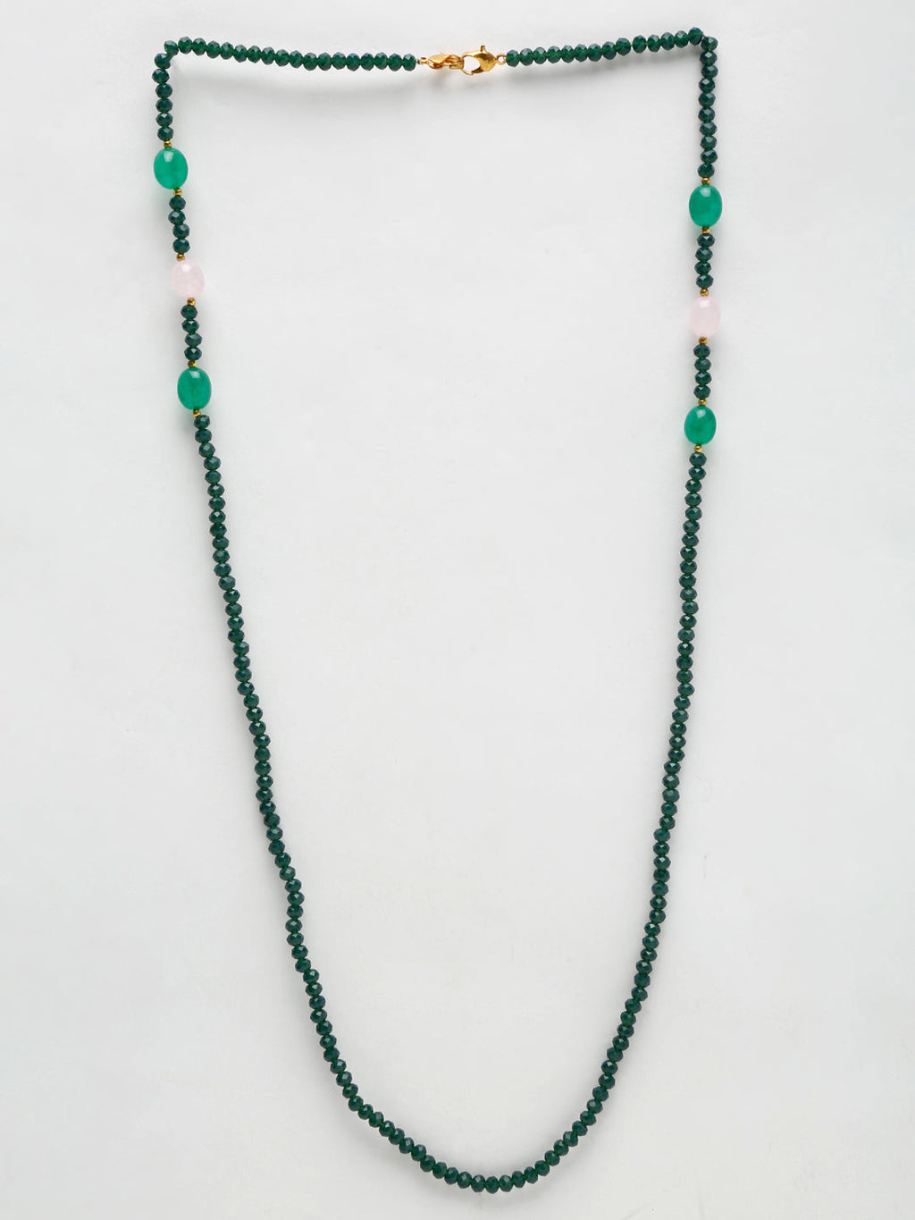 Stone And Gold-Polished Mask Chain - Ruby Raang | Grocsy