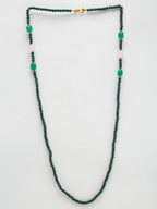 Stone And Gold-Polished Mask Chain - Ruby Raang | Grocsy