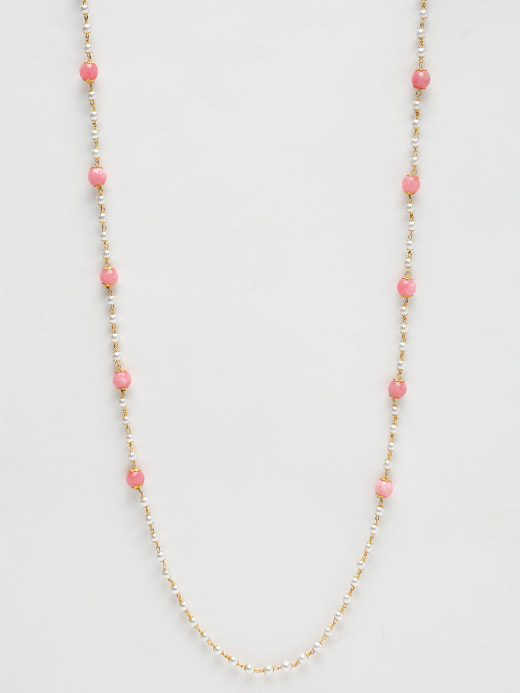 Stone And Gold-Polished Mask Chain - Ruby Raang | Grocsy