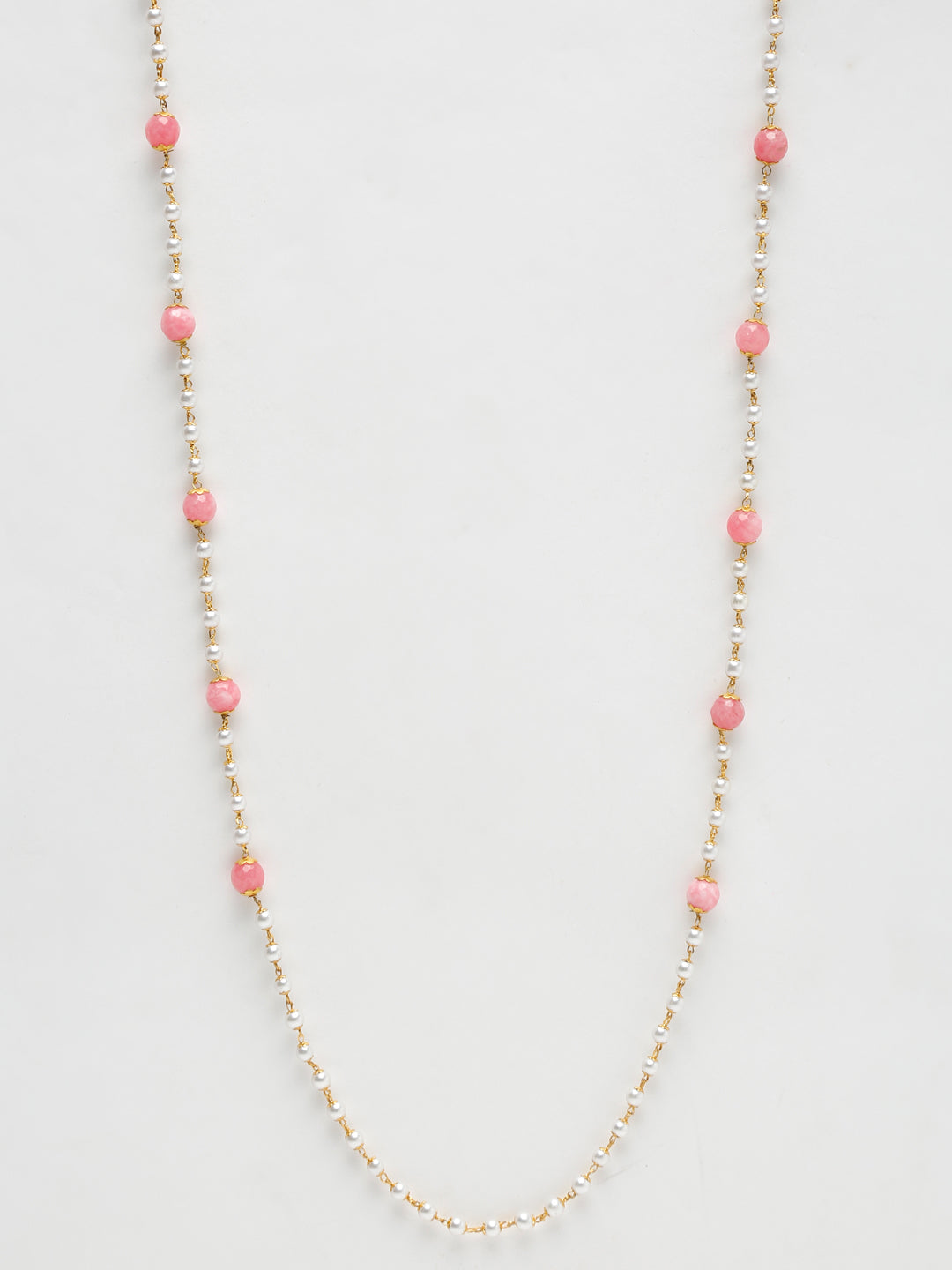 Stone And Gold-Polished Mask Chain - Ruby Raang | Grocsy