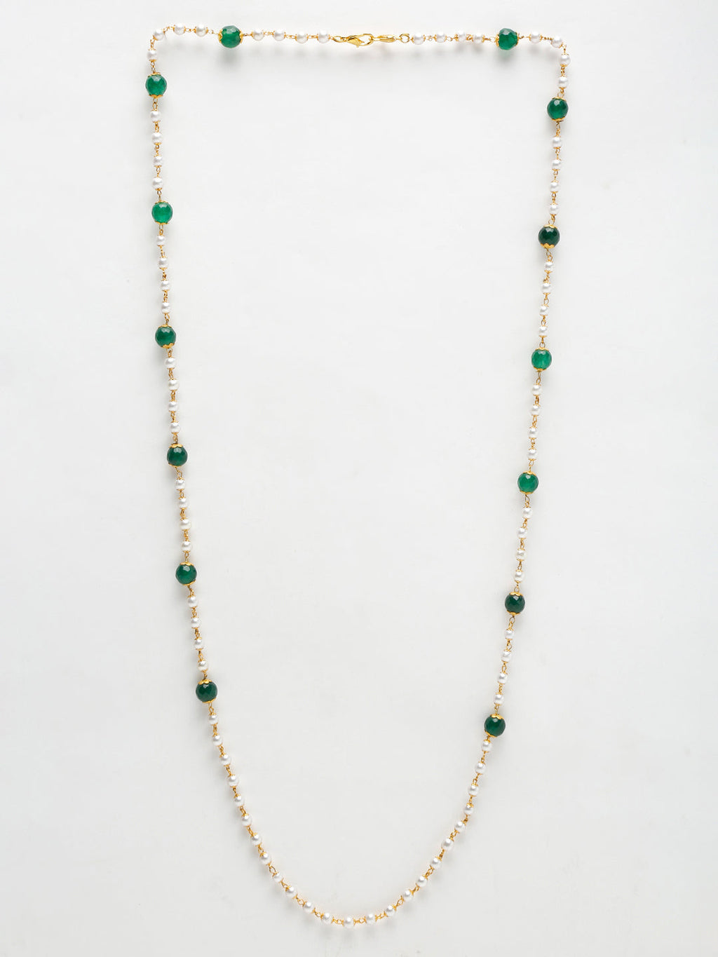 Stone And Gold-Polished Mask Chain - Ruby Raang | Grocsy