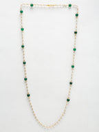 Stone And Gold-Polished Mask Chain - Ruby Raang | Grocsy
