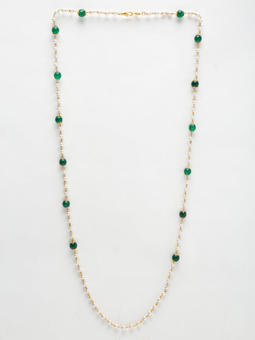 Stone And Gold-Polished Mask Chain - Ruby Raang | Grocsy