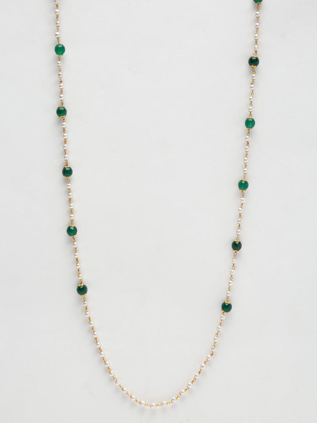 Stone And Gold-Polished Mask Chain - Ruby Raang | Grocsy