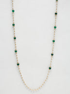 Stone And Gold-Polished Mask Chain - Ruby Raang | Grocsy
