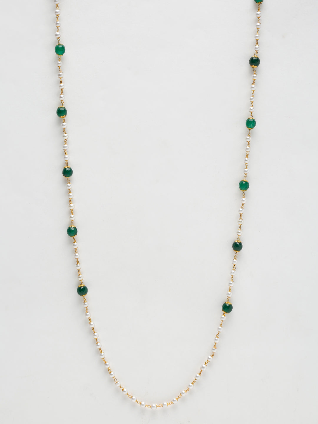 Stone And Gold-Polished Mask Chain - Ruby Raang | Grocsy