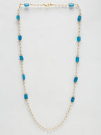 Stone And Gold-Polished Mask Chain - Ruby Raang | Grocsy