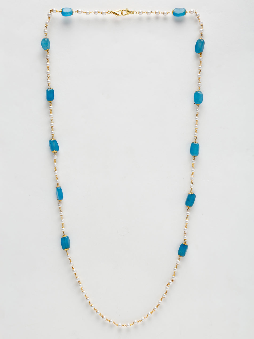 Stone And Gold-Polished Mask Chain - Ruby Raang | Grocsy