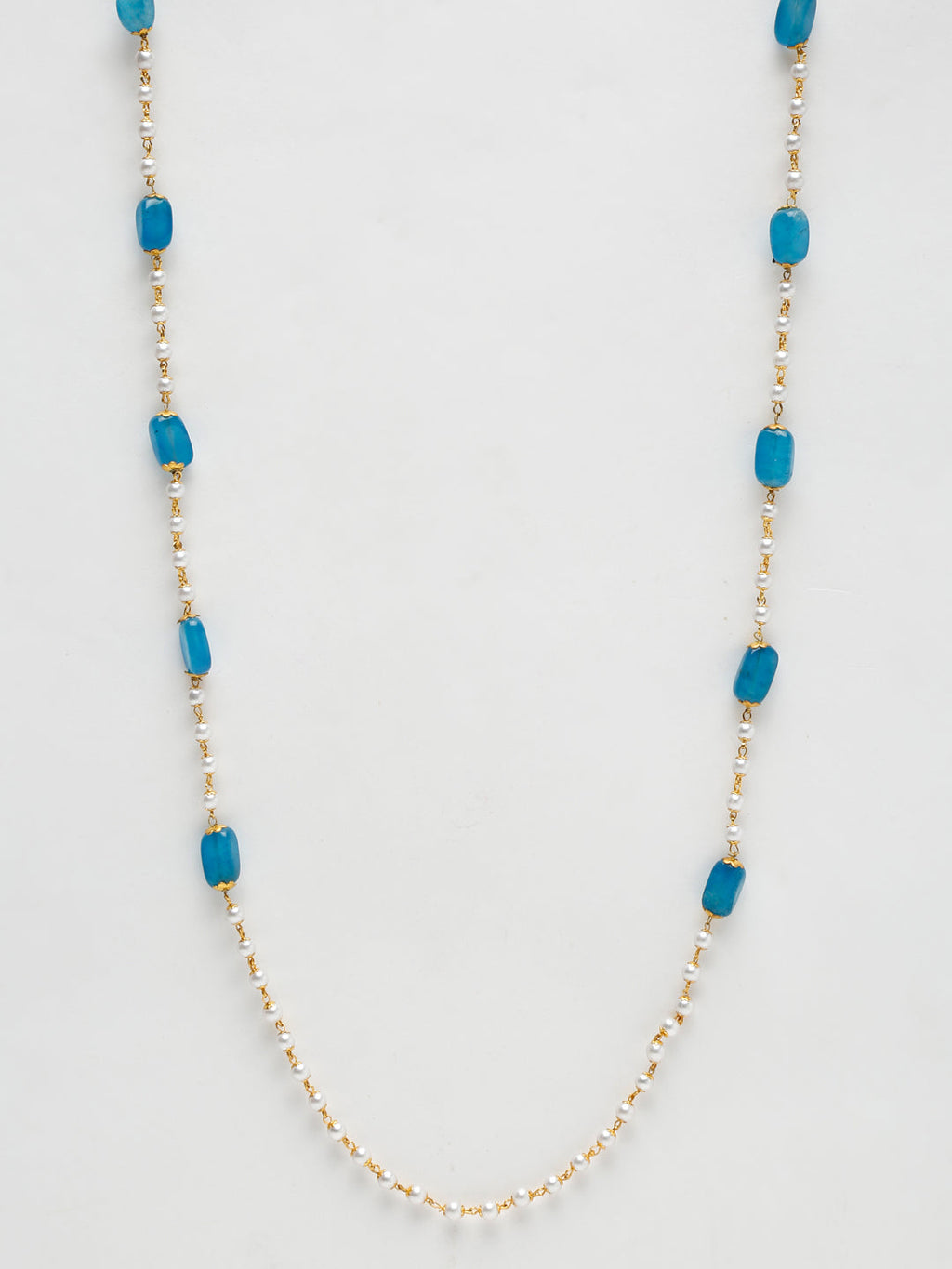 Stone And Gold-Polished Mask Chain - Ruby Raang | Grocsy