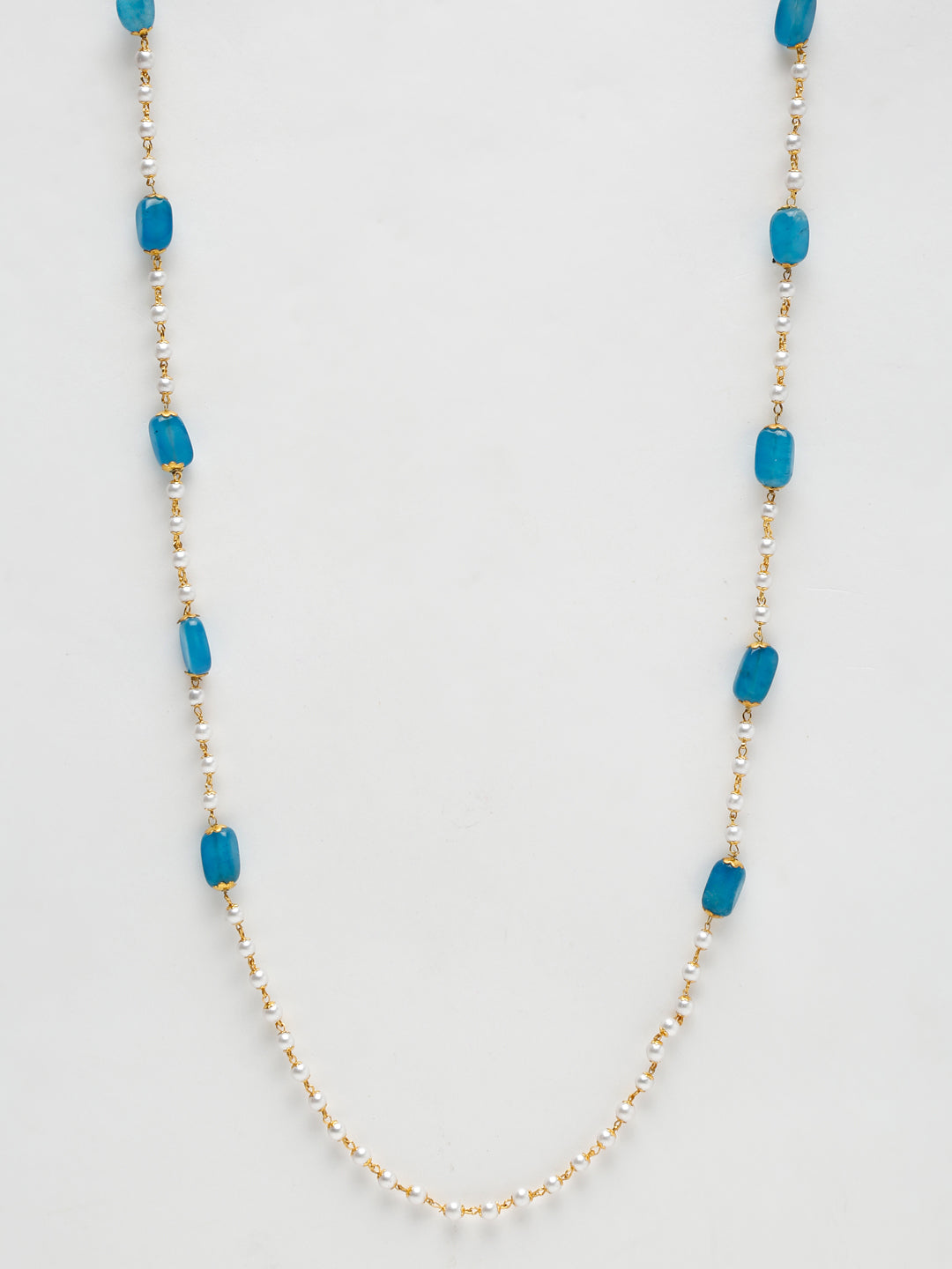 Stone And Gold-Polished Mask Chain - Ruby Raang | Grocsy