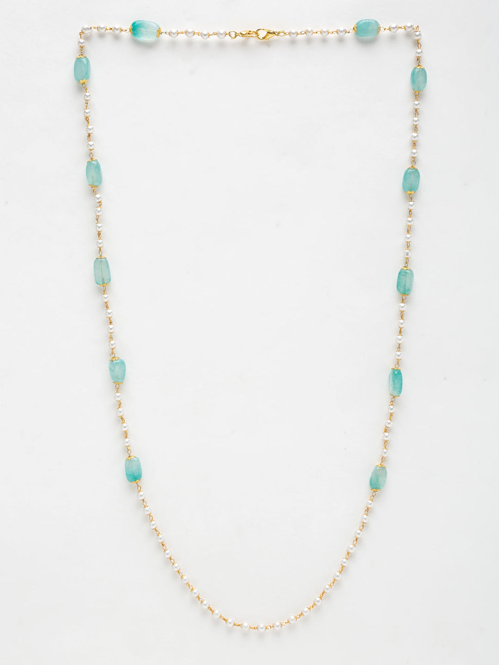 Stone And Gold-Polished Mask Chain - Ruby Raang | Grocsy