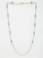 Stone And Gold-Polished Mask Chain - Ruby Raang | Grocsy