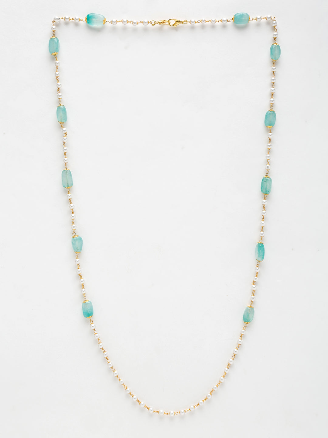 Stone And Gold-Polished Mask Chain - Ruby Raang | Grocsy