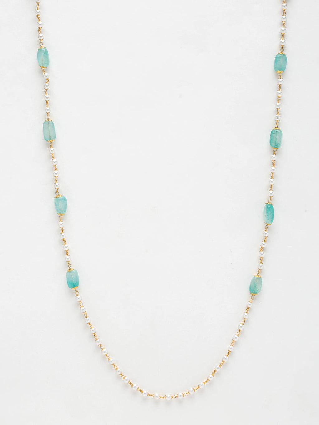 Stone And Gold-Polished Mask Chain - Ruby Raang | Grocsy