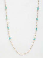 Stone And Gold-Polished Mask Chain - Ruby Raang | Grocsy