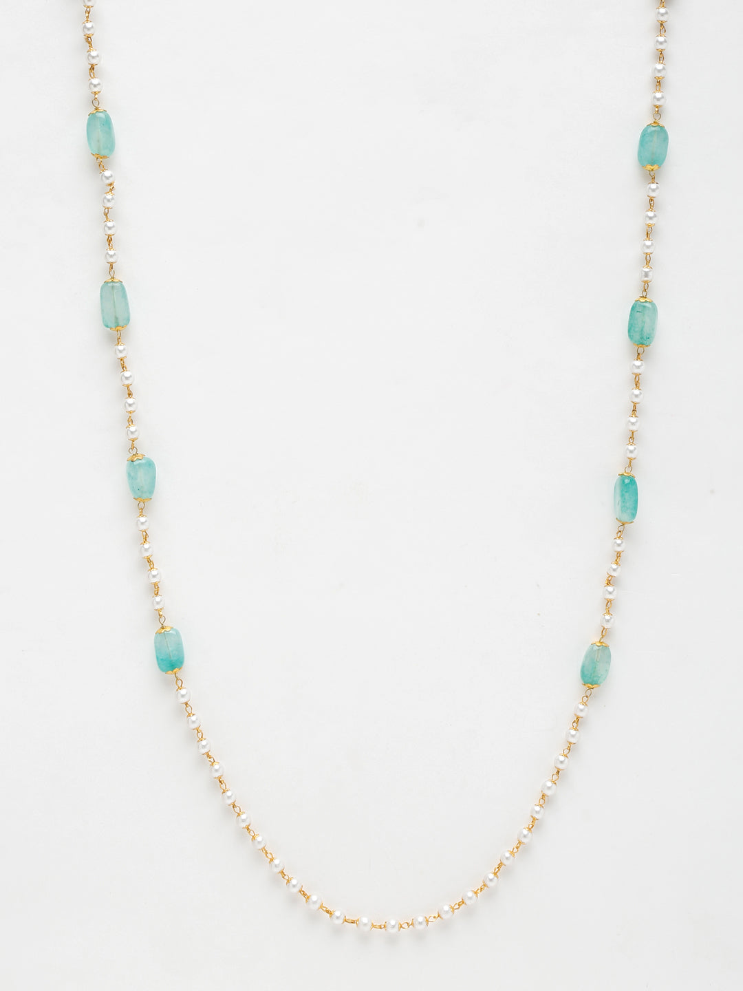 Stone And Gold-Polished Mask Chain - Ruby Raang | Grocsy